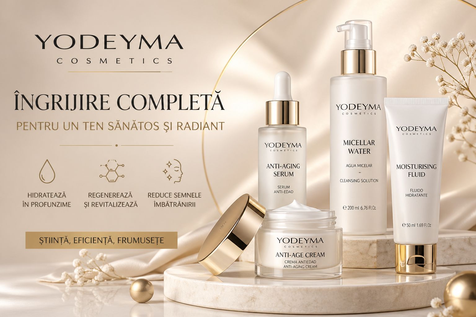 Cosmetice Yodeyma - crema hidratanta, apa micelara, serum