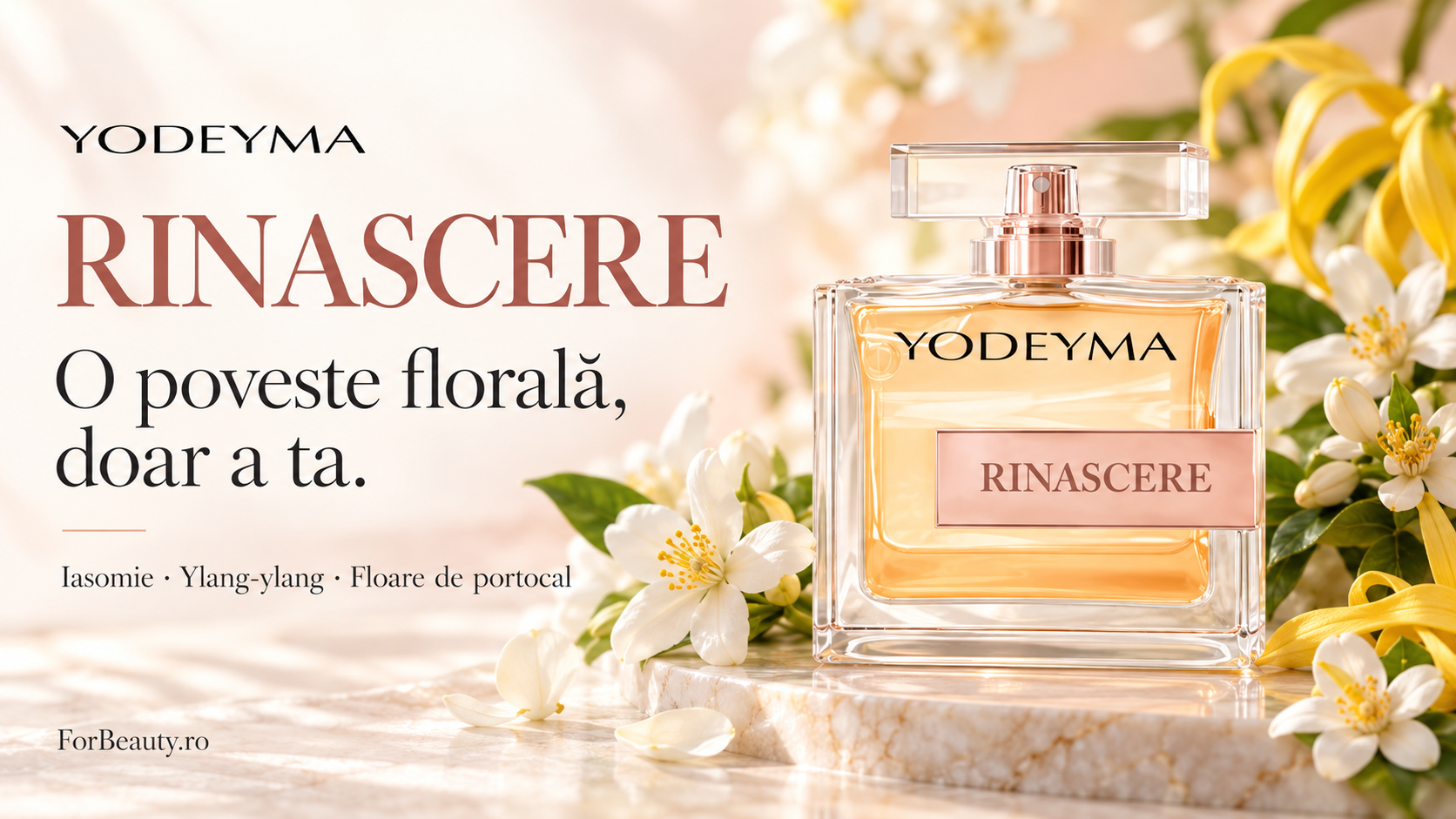 Flacon Yodeyma Rinascere cu iasomie, ylang-ylang și floare de portocal